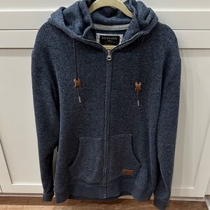 Quiksilver Men's Bluish
 Gray Zip-Up Sweater XL
